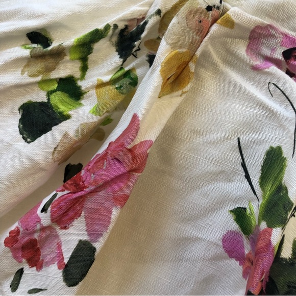 NEW BEST AJE Clara Linen Floral Mini Dress White Pink Blush Spring Back Bow - Picture 7 of 13